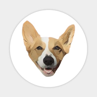 Cute Smiling Corgi Dog Head Design Magnet